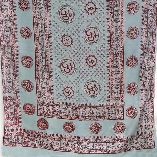 Prabhuji's Gifts Meditation Yoga Prayer Shawl with Om Symbol, Multi-Use Wrap - Unisex