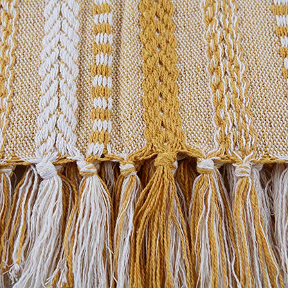 DII Braided Striped Throw, 50x60, Honey Gold - color: Honey Gold