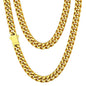 ChainsHouse Stainless Steel Mens Cuban Link Chain, Black/ 18K Gold Plated Miami Cuban Chain Necklace, 5mm/7mm/9mm/12mm/14mm Width, No Tarnish& Durable Hip Hop Mens Jewelry, 18"-30", Send Gift Box - color: e. 7mm width-gold, size: 20 inches