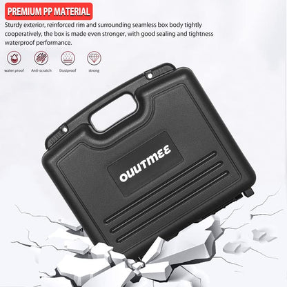 Portable Hard Case 12.2" x 9.85" x 3.77" with Customizable Diced Foam,Protects for Equipments, Electronics, Tools, Microphones, Recorder and More