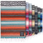 Hydration Nation Authentic Large Handwoven Mexican Blanket - Soft Yoga - Durable Serape - Lightweight Falsa, Beach, Camping, Picnic, Outdoor 70"x50" - Mandarin - color: Mandarin