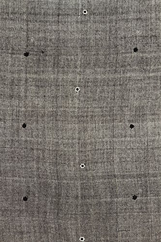 Exotic India Shawl from Kutch with Embroidered Mirrors - Pure Wool - color: Charcoal Gray