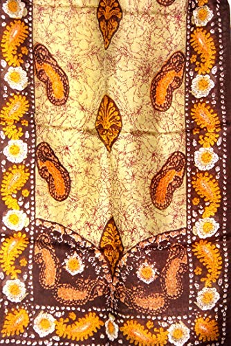 Unisex, Large Silk Scarf Wrap Meditation Soft Printed Boho Bohemian Yoga Long Scarf Indian Ethnic Lightweight Bandana 4883