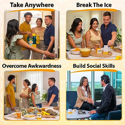 200 Icebreaker Conversation Cards for Adults, Work & Couples - Small Talk Question Deck for Date Night, Family Dinners, Team Building & Parties - Get to Know You Card Game with 8 Topic Categories