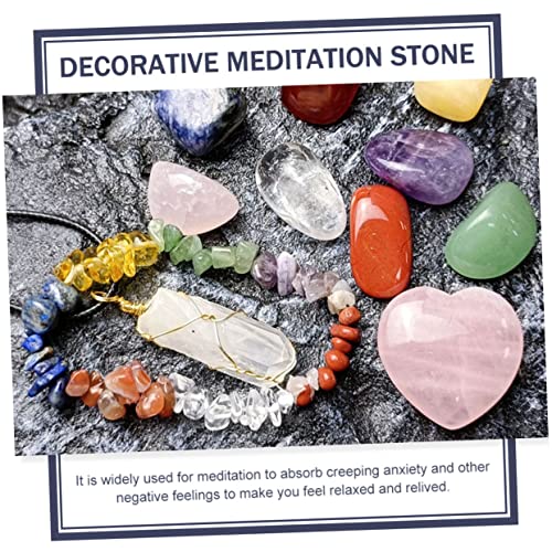 1Set Delicate Meditation Stones Chakra Healing Crystals Present Box for Yoga and Spa Decor Decorative Energy Stones for Relief and Feng Shui