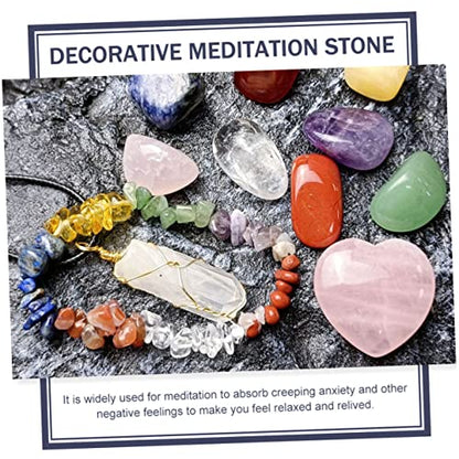 1Set Delicate Meditation Stones Chakra Healing Crystals Present Box for Yoga and Spa Decor Decorative Energy Stones for Relief and Feng Shui