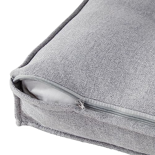 Square Tufted Floor Pillow with Removable Cover, Cement, Medium (32") - color: Cement, size: Medium (32")