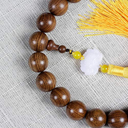 Zen Dear Unisex Natural Silkwood Tibetan Buddhism Meditation Prayer Bead Necklace Japa Mala Beads Bracelets - style: 20mm 21 Beads Boutique