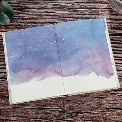 SIIXU Colorful Blank Notebook, Unruled Personal Diary Journals to Write in for Women, Hardcover Writing Notepad Gift, Unique Watercolor Design, 192 Pages, 2 Bookmarks, Unlined