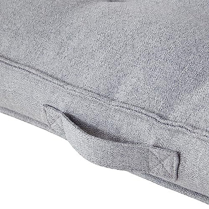 Square Tufted Floor Pillow with Removable Cover, Cement, Small (24") - color: Cement, size: Small (24")