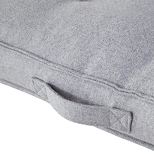 Square Tufted Floor Pillow with Removable Cover, Cement, Medium (32") - color: Cement, size: Medium (32")