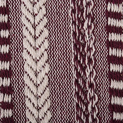 DII Braided Striped Decorative Throw Blanket, 50x60, BlackBerry - color: Blackberry