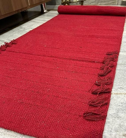 Generic Handcraft Antique Modern Red Yoga Mat Cotton Meditation Mat For Unisex Yoga Fitness Prayer.