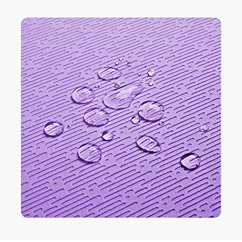 Hatha Yoga Extra Thick TPE Yoga Mat - 72"x 32" Thickness 1/2 Inch -Eco Friendly SGS Certified - With High Density Anti-Tear Exercise Bolster For Home Gym Travel & Floor Outside - color: Purple/Green