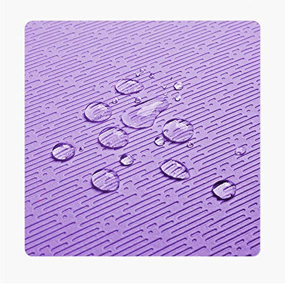 Hatha Yoga Extra Thick TPE Yoga Mat - 72"x 32" Thickness 1/2 Inch -Eco Friendly SGS Certified - With High Density Anti-Tear Exercise Bolster For Home Gym Travel & Floor Outside - color: Purple/Green