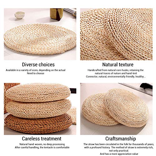 1PCS Round Straw Cushion Yoga Meditation Cushion Silk Padding Floor Mat(30 * 30cm)