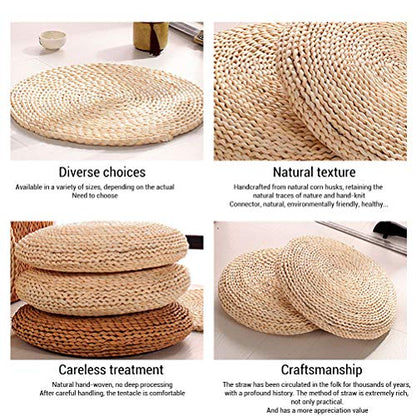 1PCS Round Straw Cushion Yoga Meditation Cushion Silk Padding Floor Mat(30 * 30cm)