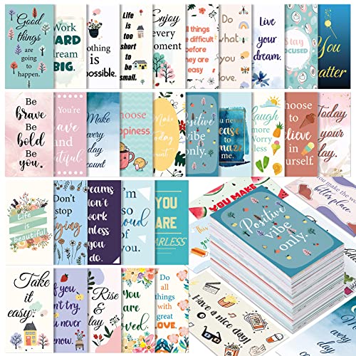 Jinei 300 Inspirational Affirmation Cards Bulk Daily Positive Motivational Gifts Cards Small Mini Encouragement Quotes for Women Coworker Team(Flower Style) - style: Flower Style