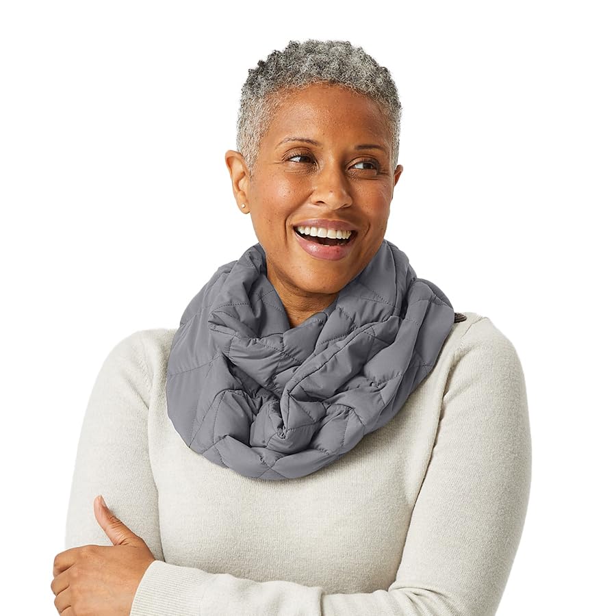PYVOT Weighted Infinity Scarf, 3 lb Sensory Shoulder Wrap for Everyday Comfort - color: Grey