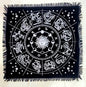 INDACORIFY Zodiac Constellation Altar Table Top Cloth with Fringes Alter Tarot Witchery Product Spread Spiritual Sacred Cloth 18x18 in (Silver Zodiac Constellation) - color: Silver Zodiac Constellation