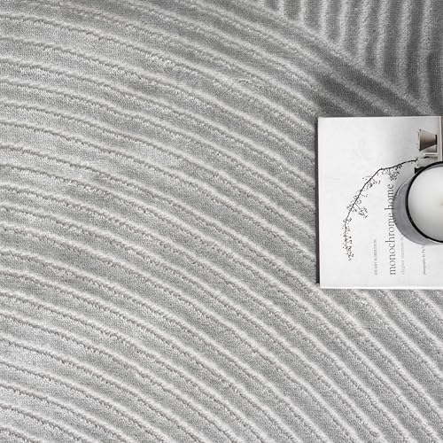 Abani Grey Area Rug for Living Room, Bedroom - Zen Reiki Pattern- 2 x 3 -Durable & Easy to Clean - color: Grey, size: 2' x 3' (Rectangular)
