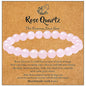 MAIBAOTA Healing Crystal Bracelet for Women Men, 8/4 mm Natural Stone Beaded Bracelets, Jewelry Birthday Gifts, Round Gemstones Stretch Bracelets - color: Pink-Rose Quartz, size: 8 mm