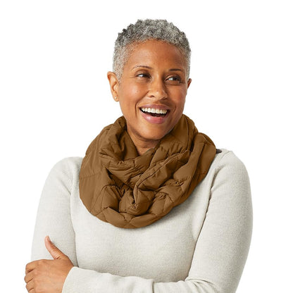 PYVOT Weighted Infinity Scarf, 3 lb Sensory Shoulder Wrap for Everyday Comfort - color: Teak