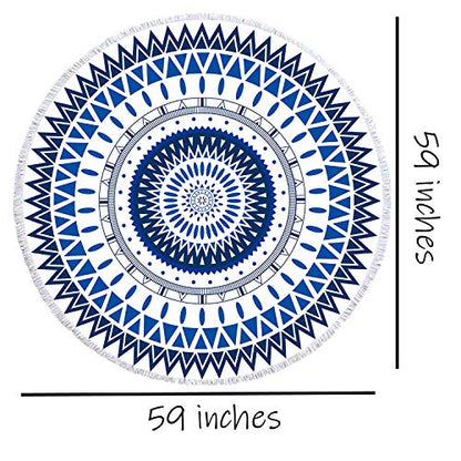 Round Beach Towel Oversized Blanket Palm Leaves Tropical Style Flamingo Print Microfiber Large Round Towel Picnic Mat Super Water Absorbent Towel 59 Inches Diameter (Tropical - Style 3) - color: Tropical - Style 3
