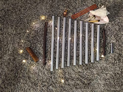 Meditation Chimes “Silver Moon” Rawa | Sound Healing Instrument | Spiritual Gift | 9 note Handheld Tubular Flow Chimes | Diatonic Xylophone D Minor