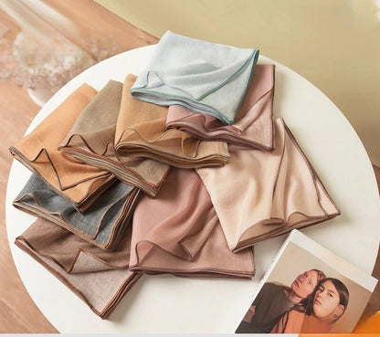 Luxury Cashmere Pashmina Style Shawl - Silk & Wool Blend Scarf, Lightweight Skin-Friendly Wrap - color: Camel