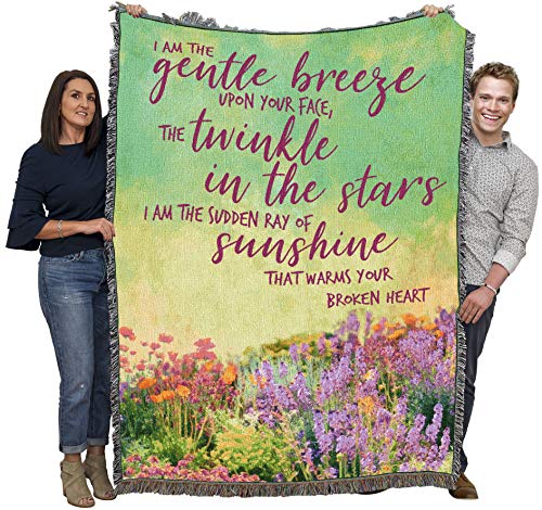 Pure Country Weavers I Am The Gentle Breeze Upon Your Face Blanket Flowers - Sympathy Bereavement Gift Tapestry Throw Woven from Cotton - Made in the USA (72x54)