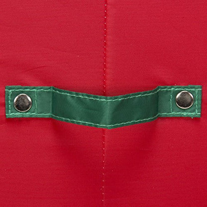 Household Essentials 545RED 545 Holiday Vision Storage Box with Lid and Handles | Tabletop Linen Storage Set | Red Canvas with Green Trim