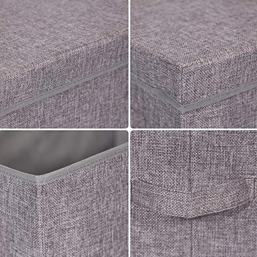 2 Pack Large Foldable Storage Box with Lids Fabric Storage Cube Organizer Cloth Containers Bins Baskets for Closet Clothes Clothing Bed Room