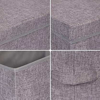 2 Pack Large Foldable Storage Box with Lids Fabric Storage Cube Organizer Cloth Containers Bins Baskets for Closet Clothes Clothing Bed Room