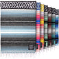 Hydration Nation Authentic Large Handwoven Mexican Blanket - Soft Yoga- Durable Serape- Lightweight Falsa, Beach, Camping, Picnic, Outdoor Blanket 70"x50" - Aqua Sky - color: Aqua Sky