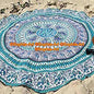 Sophia-Art Green Yoga Mat Beach Picnic Mat Multi-Purpose Cotton Mandala Throw Round Yoga Round Cotton Bohemian Blanket Tablecloth Gypsy Circle Meditation Spread Towel Round (Pattern009, 72 Inches) - size: 72" (Round)