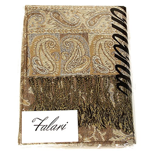 Falari Women's Reversible Paisley Pashmina Shawl Wrap Scarf For Evening Dresses Festivals Any Occasions All Seasons 80"x27" - color: Style 1 - Beige