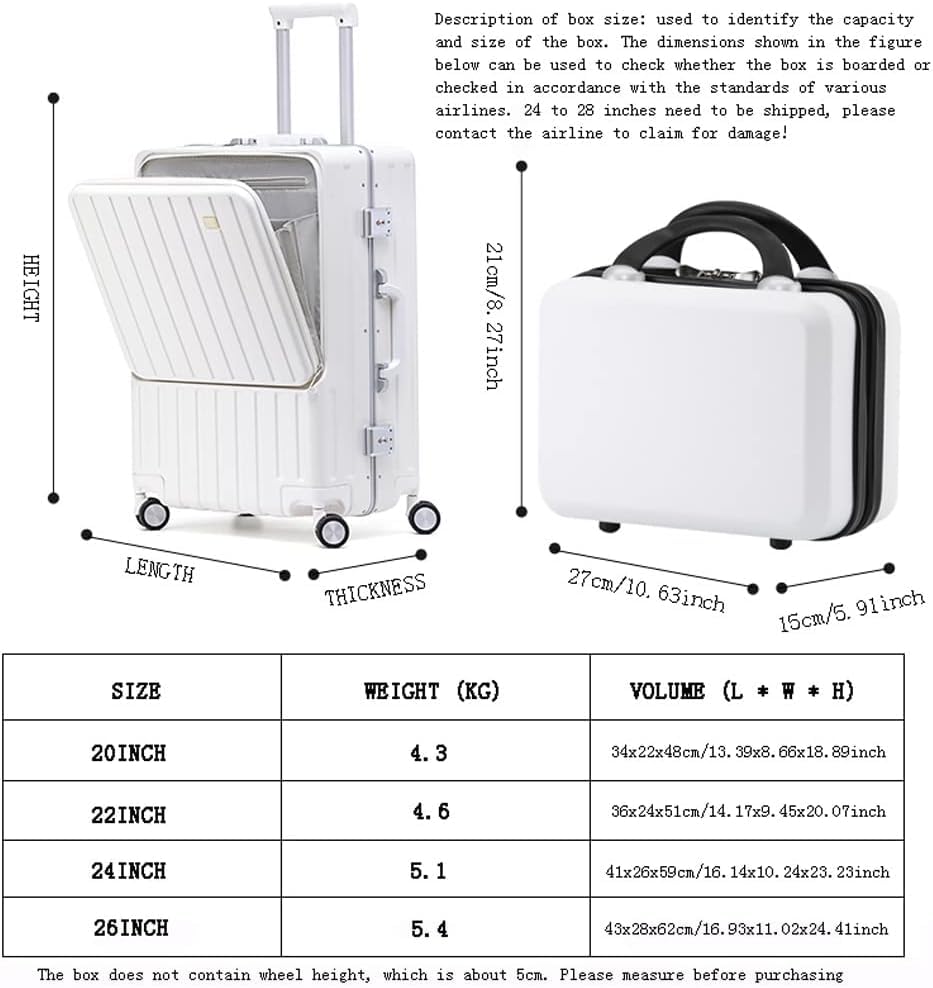Personal Carrying Box, Charging Port, Lock, Water Bottle Carrying Box, Hard Quality Carrying Box (Black 22inch)