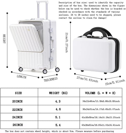 Personal Carrying Box, Charging Port, Lock, Water Bottle Carrying Box, Hard Quality Carrying Box (Black 22inch)