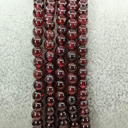 Keleny 4mm Natural Round Beads Gemstones Rock Crystal Stretch Bracelet 7 Inch Unisex - color: Red Garnet