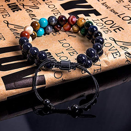 108 Mala Beads Necklace 7 Chakra Tree of Life Pendant Prayer Buddha Bracelets Healing Stone Yoga Men Women Jewelry - color: Eight Planets Star Beads-1