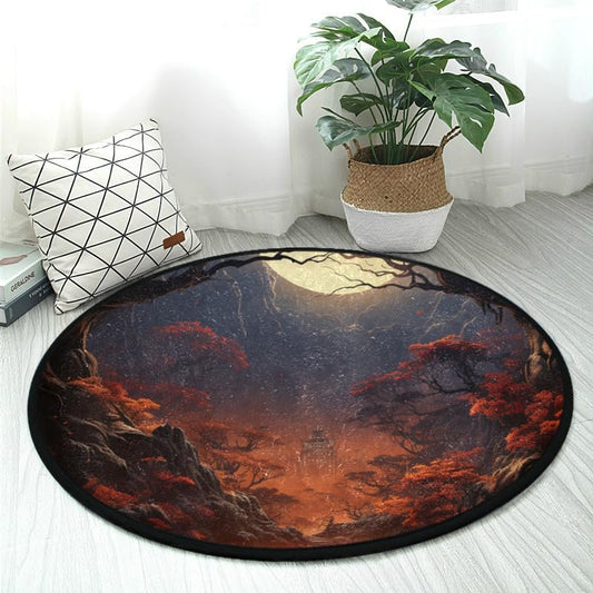3ft Conceptual Art Soft Round Area Rug Mat Non-Slip Washable Perfect for Living Area Bedroom Kitchen Bath Durable & No Shedding - color: Color-10, size: 3 ft