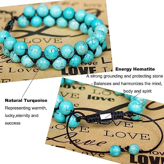 108 Mala Beads Necklace 7 Chakra Tree of Life Pendant Prayer Buddha Bracelets Healing Stone Yoga Men Women Jewelry - color: Turquoise Lava-2 Beads