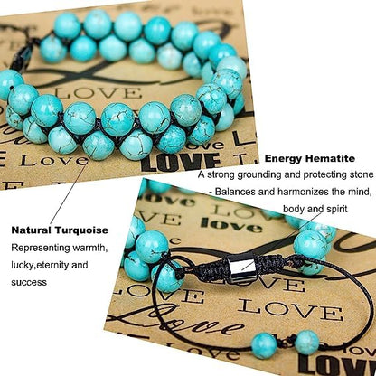 108 Mala Beads Necklace 7 Chakra Tree of Life Pendant Prayer Buddha Bracelets Healing Stone Yoga Men Women Jewelry - color: Turquoise Lava-2 Beads