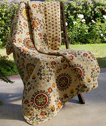 Greenland Home Andorra 100% Cotton Quilted Throw Blanket
