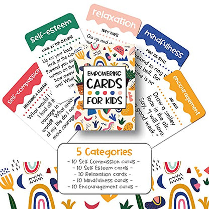 Empowering Cards for Kids - Teaches Mindfulness, Affirmations, Self Esteem, Relaxation & More