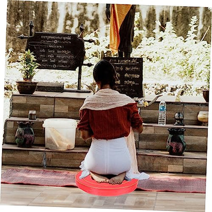 Meditation Cushion Mat Comfortable Floor Seat for Indoor Use Detachable Easy to Clean Red for Buddhist Meditation and Relaxation Activities