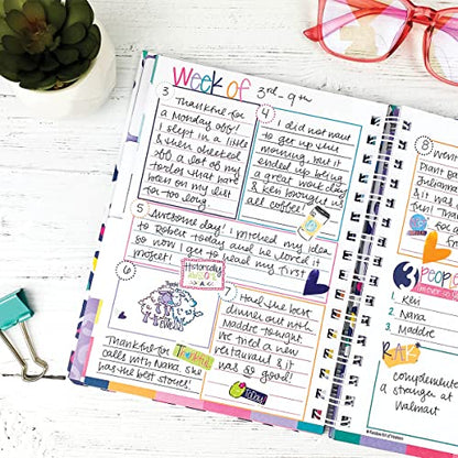 Gratitude Journal 52 Week Daily Positive Thinking for Thankfulness + Sticker Set | Gratitude Finder - color: Leo-POP! + Grateful Heart Stickers