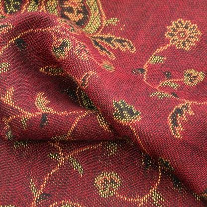 Ciormis Two Tone Silky Paisley Pashmina Shawl Scarf,Soft Women's Rave Jacquard Pashminas Wrap Scarves - color: Style1-red Paisley
