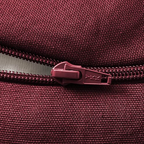 Zafu Meditation Cushion, 15" Round Buckwheat Yoga Pillow with Organic Cotton Cover - Burgundy